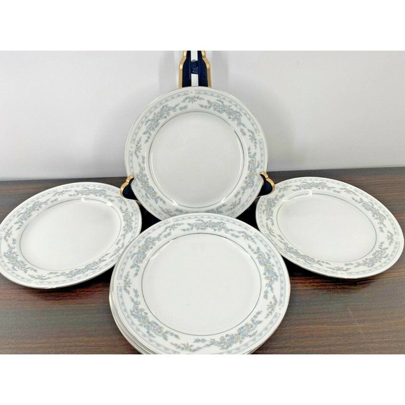 Excel Other - Somerset by NL Excel Blue Floral Trimmed 7" Salad Dessert Plates Set of 7